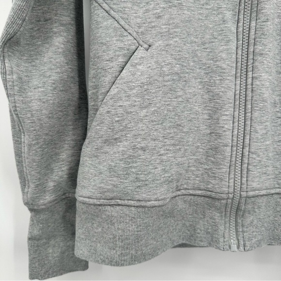 Athleta Triumph Hoodie Full Zip Heathered Light Gray Size Medium - Picture 5 of 13
